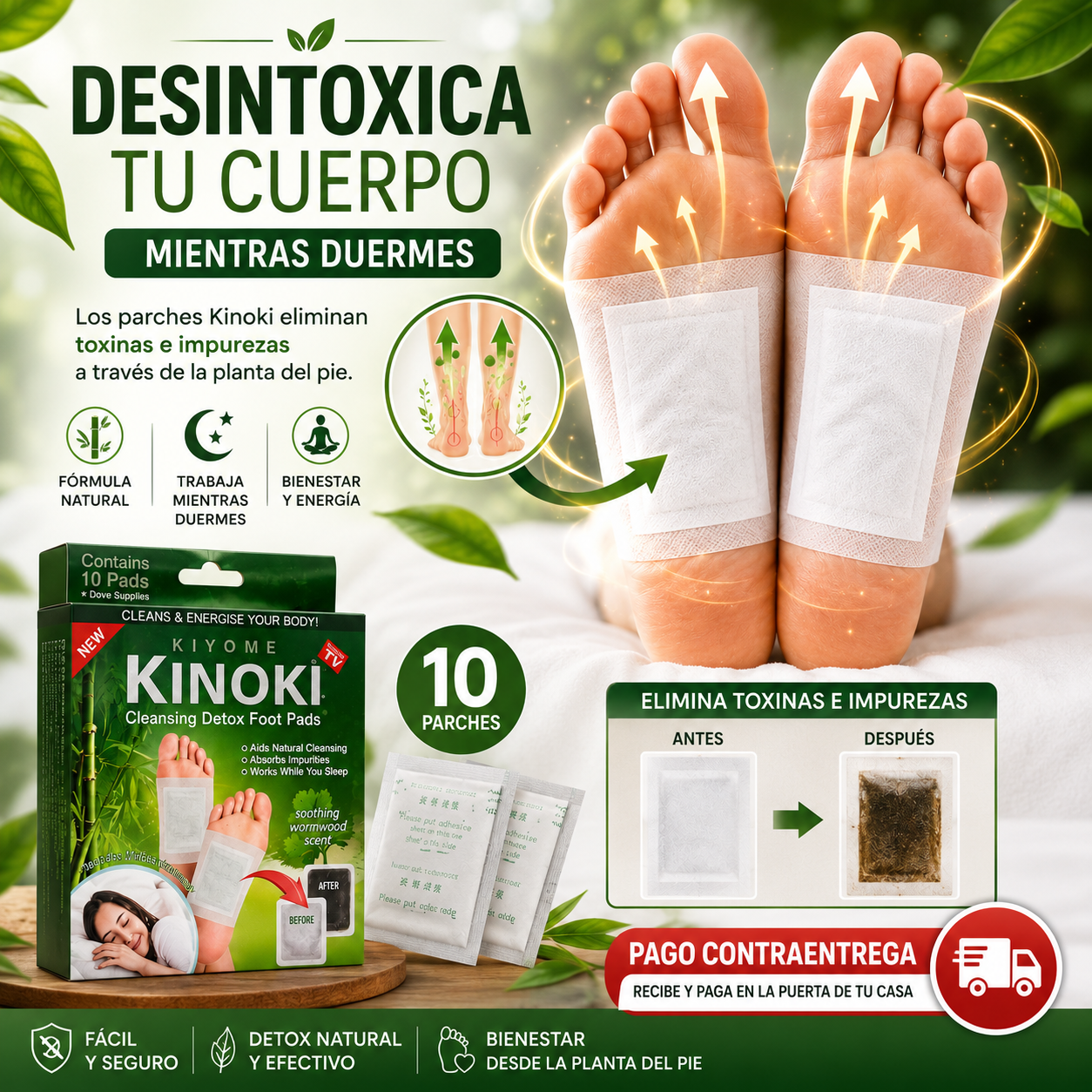 🔥🌿 KINOKI™ DETOX — ¡Despierta Más Ligero y Renovado! 🦶✨