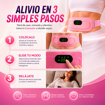 🌸 Cinturón Térmico Inteligente: Alivia tus Cólicos con Calor y Masaje en Minutos ⏱️💖