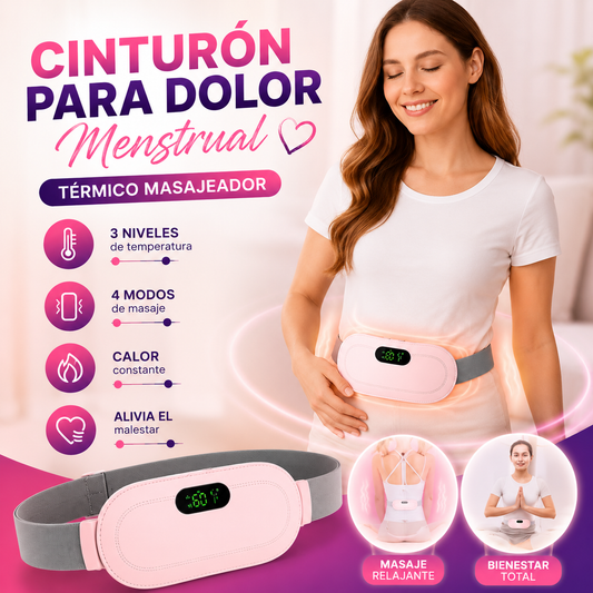 🌸 Cinturón Térmico Inteligente: Alivia tus Cólicos con Calor y Masaje en Minutos ⏱️💖